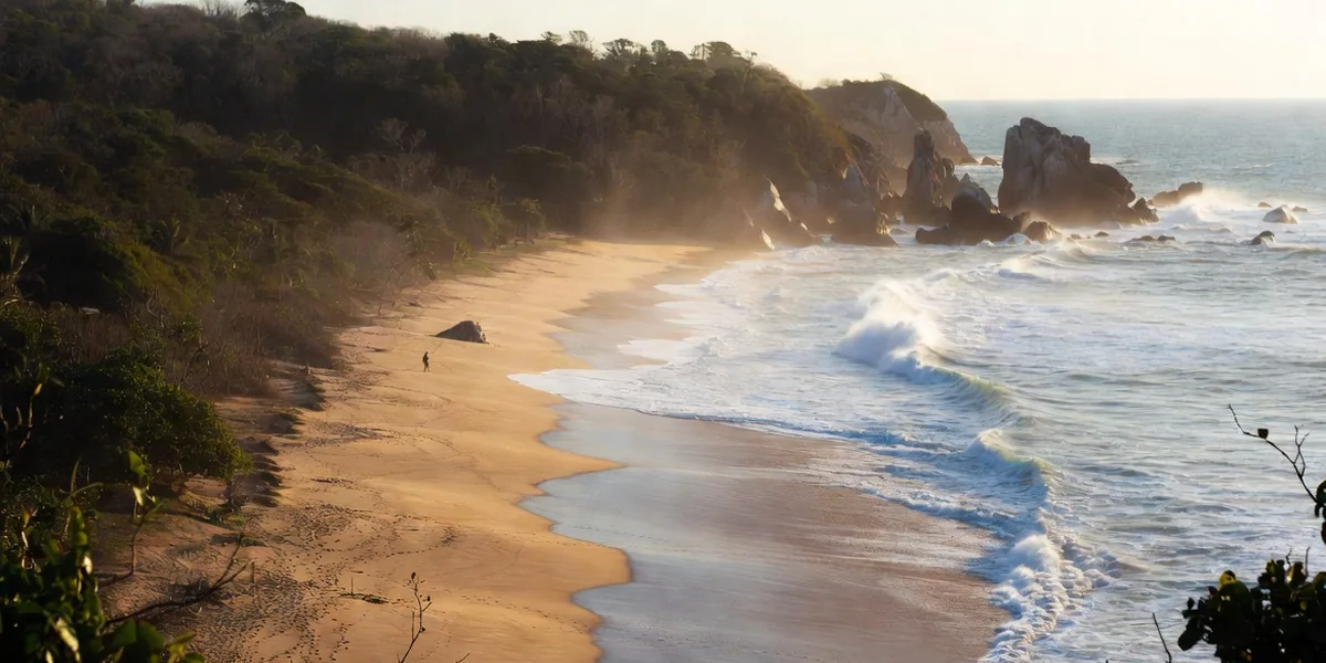 The wild empty sand of Playa Carricitos over the hill from Sayulita